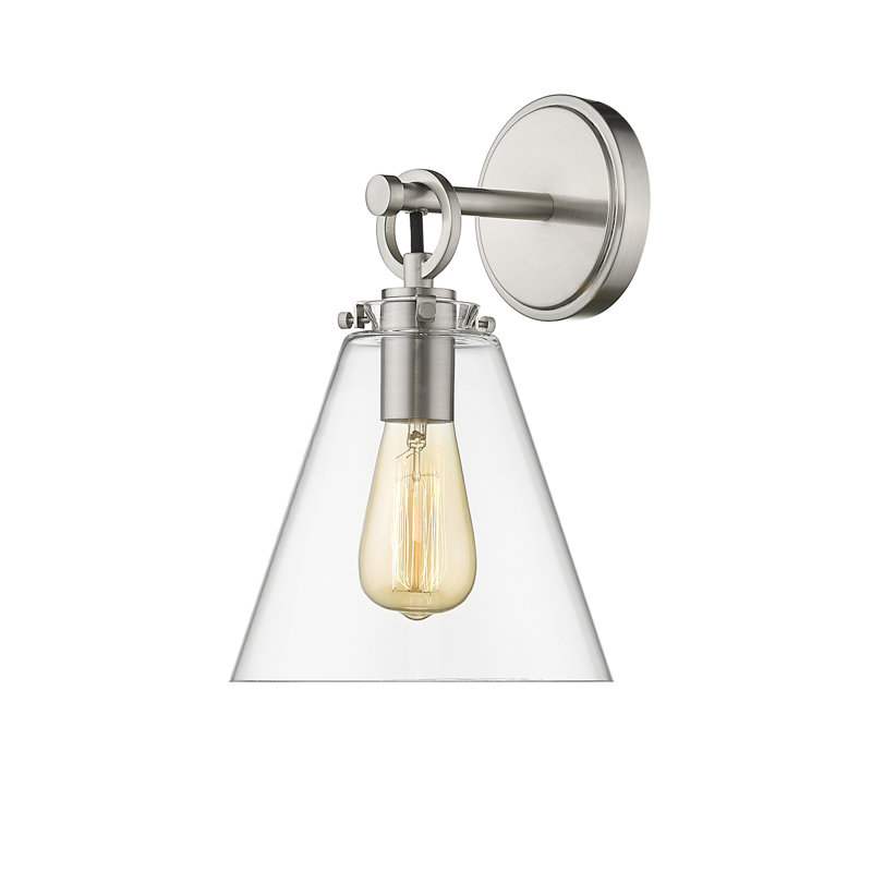 Burnside Steel Armed Sconce, Brushed Nickel