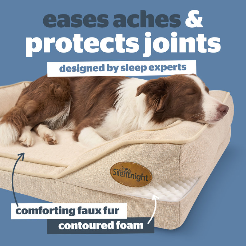 Silentnight Orthopaedic Luxury Pet Bed, 19cm H x 95cm W x 69cm D, Beige