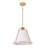 Leibuy 1 - Light Brass Pendant  Metal Chandelier Fabric Shade-1873644417