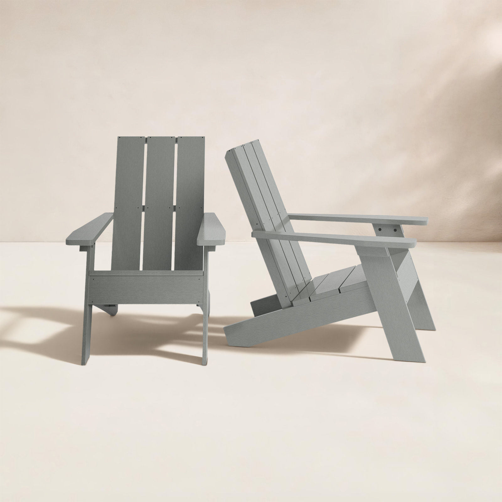 Byrnes Outdoor Adirondack Set, Gray