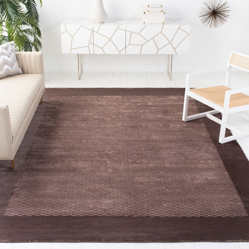 Tapis brun tissé à plat à la main Jiron, Rectangle 9 pi x 12 pi