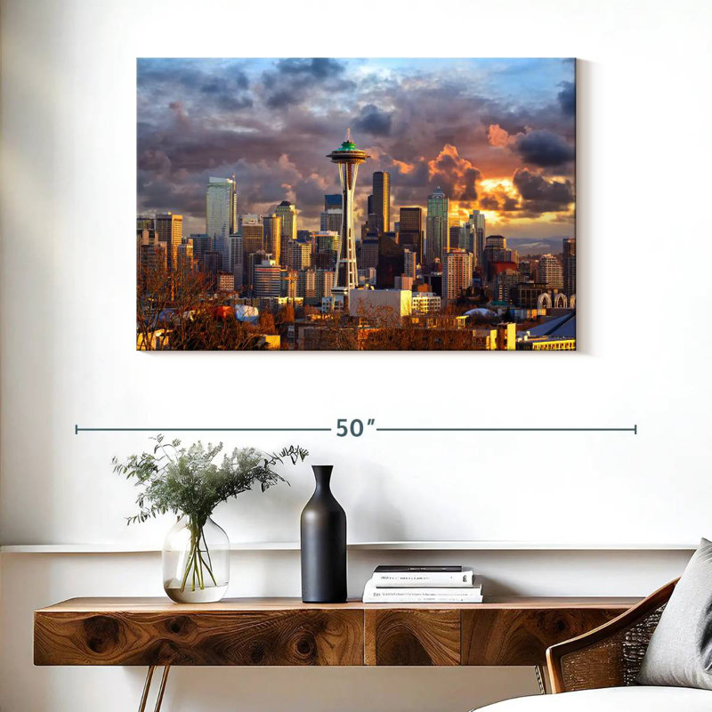 Skyline de Sirci Seattle, H 26 po x l 39 po