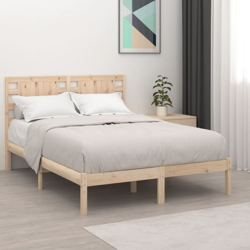 Bed Frame Solid Wood, Single (3'), Natural