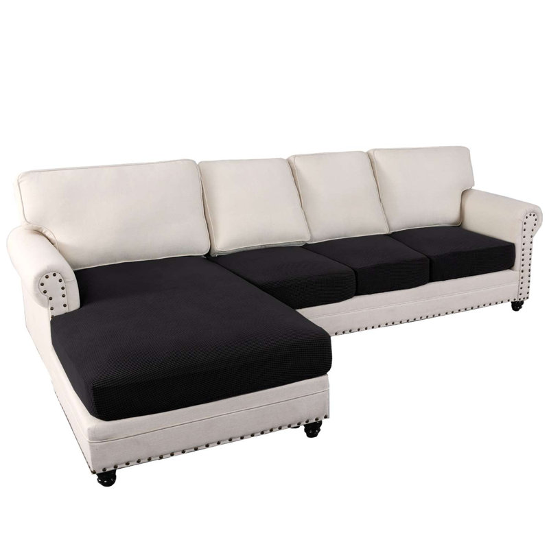 Housse pour canapé modulaire à coussins carrés / lavables à la machine, Noir