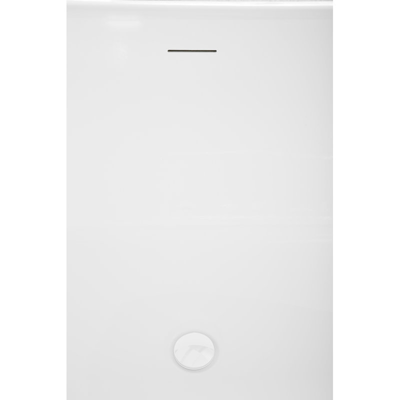 67" Streamline Soaking Freestanding Tub and Tray With Drain, Glossy White