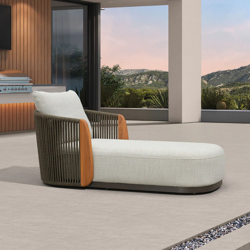 Méridienne simple de patio en oléfine Hailar, Gris