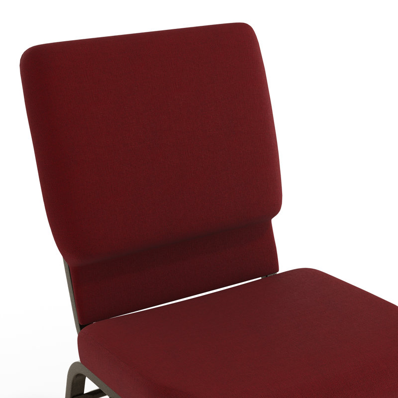 Chaise d'église en tissu 18,5 po Bernardston, Métal avec veines dorées, Bourgogne