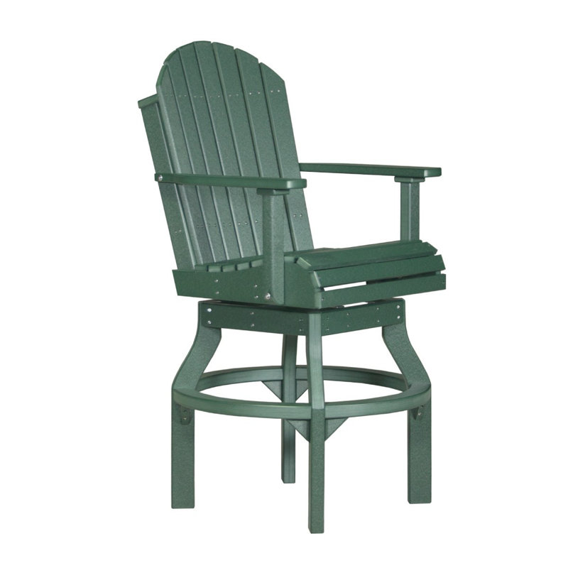 Chaise de salle à manger pivotant à hauteur de bar adirondack Kalki, Vert