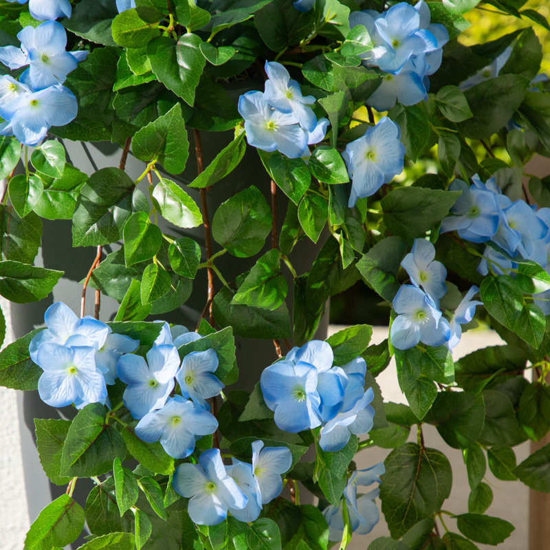 41 po Hortensia artificielle résistante aux rayons UV (intérieur / extérieur) - ensemble de 2, Bleu