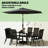 Modern Patio Conversation Set with Flexible Tilt Umbrella-1197474360