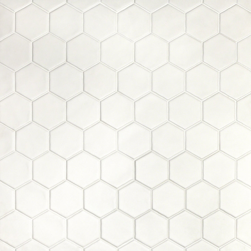 Brookville 3" x 3" Ceramic Honeycomb Mosaic Wall & Floor Tile, White
