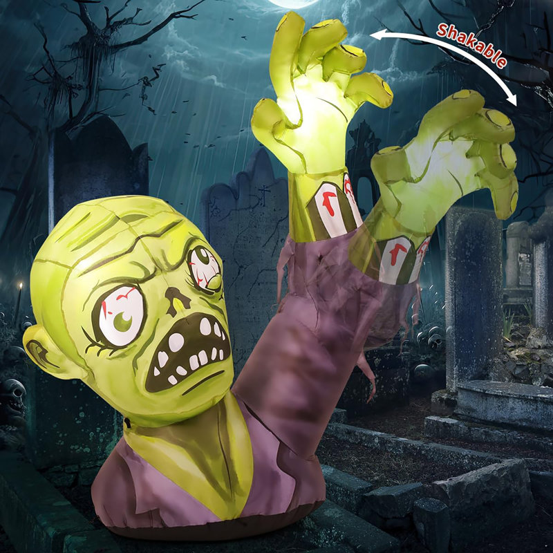 Décorations d'extérieur 5,2 pi Zombies gonflables d'Halloween