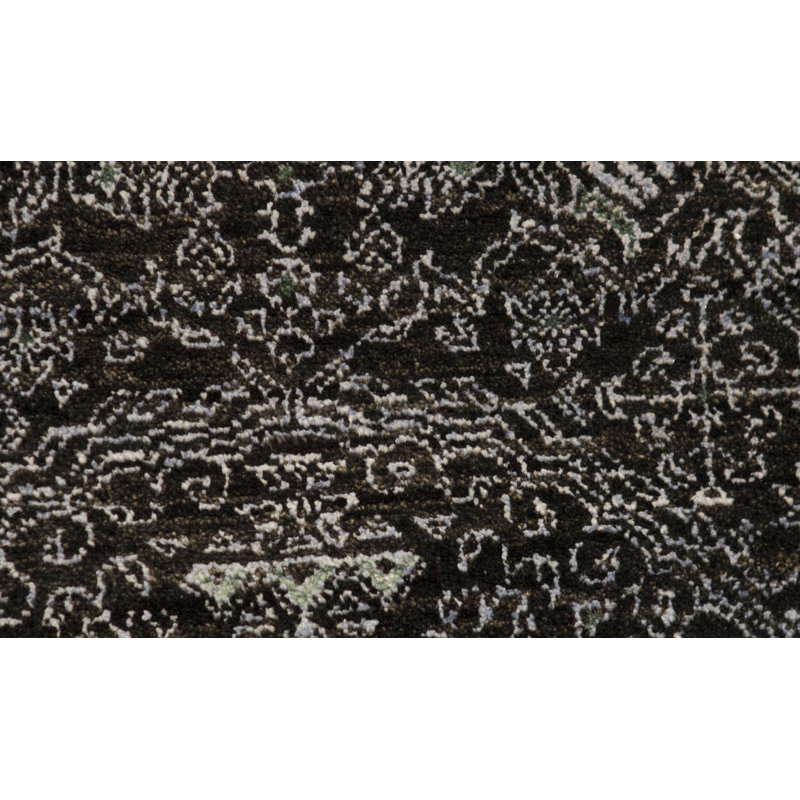 Hand-Knotted High-Quality Black Area Rug