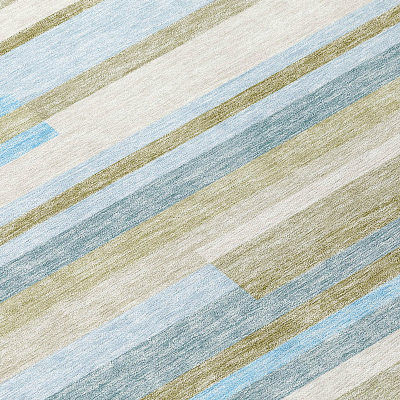 Malchow Washable Striped Indoor / Outdoor Rug, Rectangle 2'6" x 3'10"