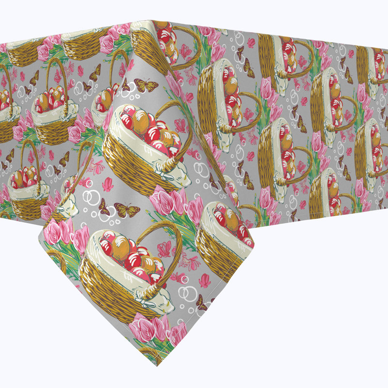 Trey Geometric Easter Tablecloth, 120" x 60"