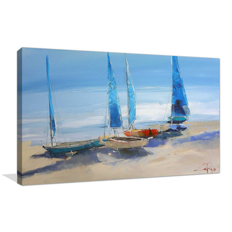 «Avant la voile» par Craig Trewin Penny - reproduction d'art, H 18 po x l 30 po x P 1 po, Toile tendue
