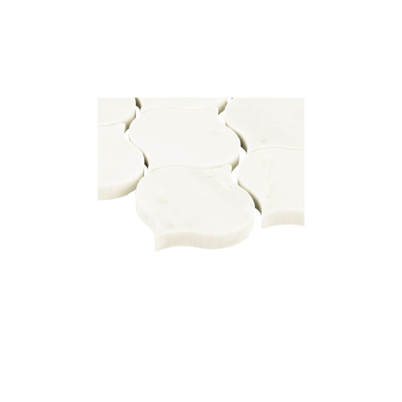 Polished Lantern 2" x 2" Marble Mosaic Tile in First Snow Elegance