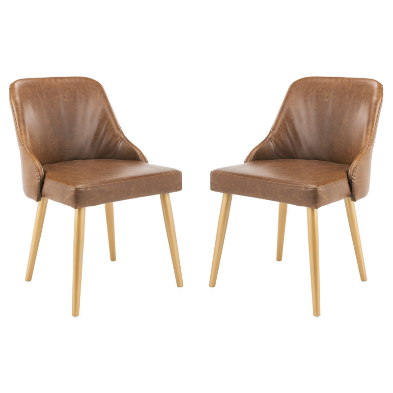 Chaise d'appoint Brynnae, Brun clair / or
