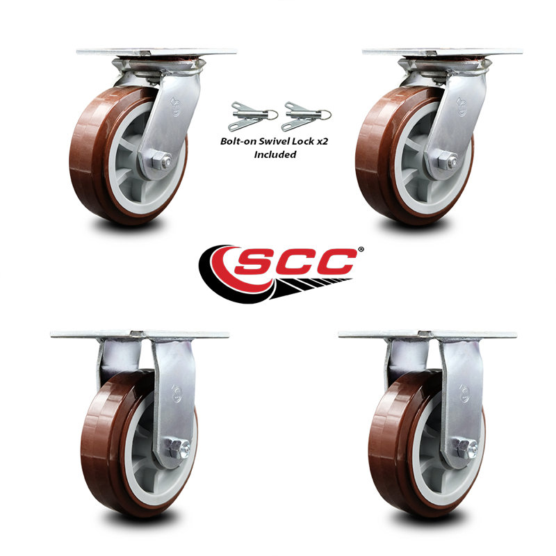 4 Piece Polyurethane Caster Set