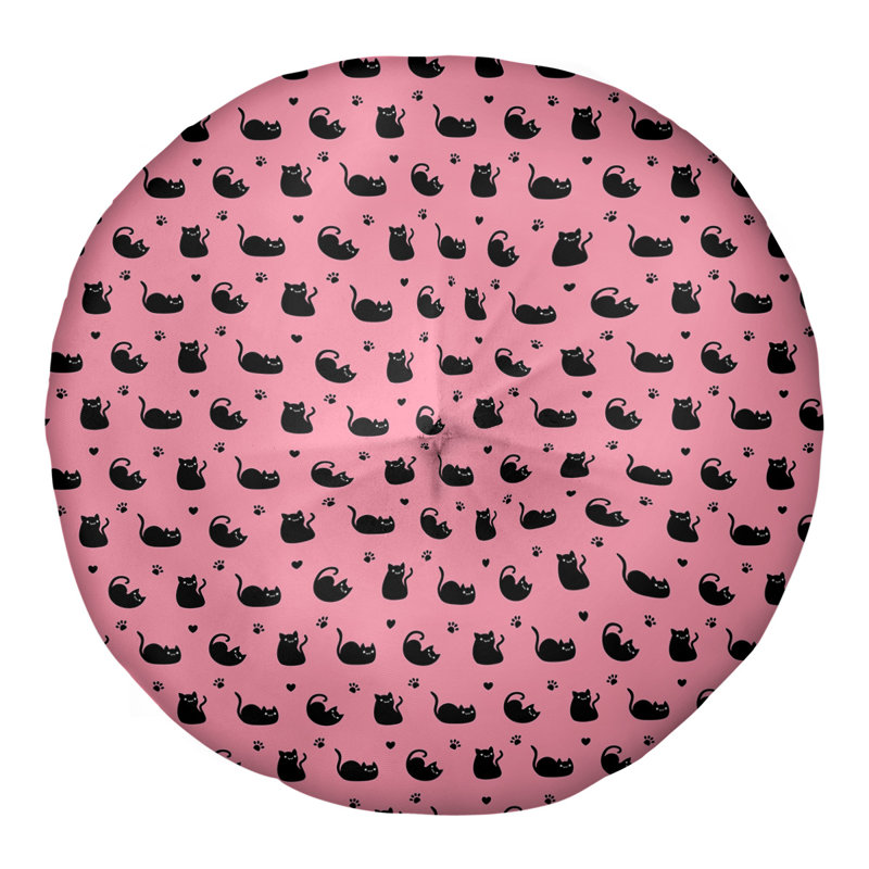 Coussin de sol Katelyn Elizabeth, 26 po x 26 po, Bleu / Rose