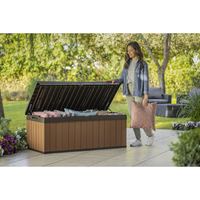 Darwin 100 Gallon Brown and Black Lockable Resin Deck Box