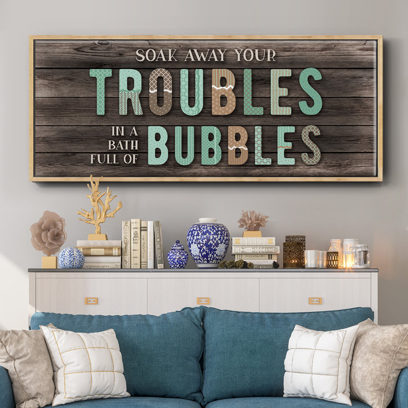 Troubles Bubbles - Toile encadrée, H 8 po x l 20 po