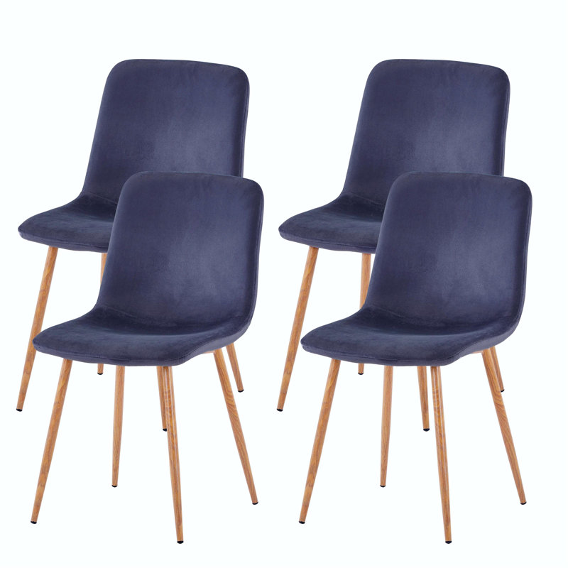 Mcdonagh Upholstered Side Chair, Dining Chairs, Kitchen Chairs, Purple, 4