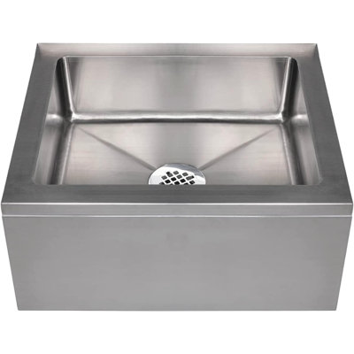 Laundry Sink 22"L x 19"W Stainless Steel Brushed Floor by Express KitchQuip-NSF Certified