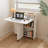 Fully Unfolded 51.18 Inches White Foldable Table