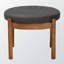Repose-pieds Peryn avec tissu gris et finition noyer brun, H 15,11 po x l 19,28 po x P 19,28 po-1304085643