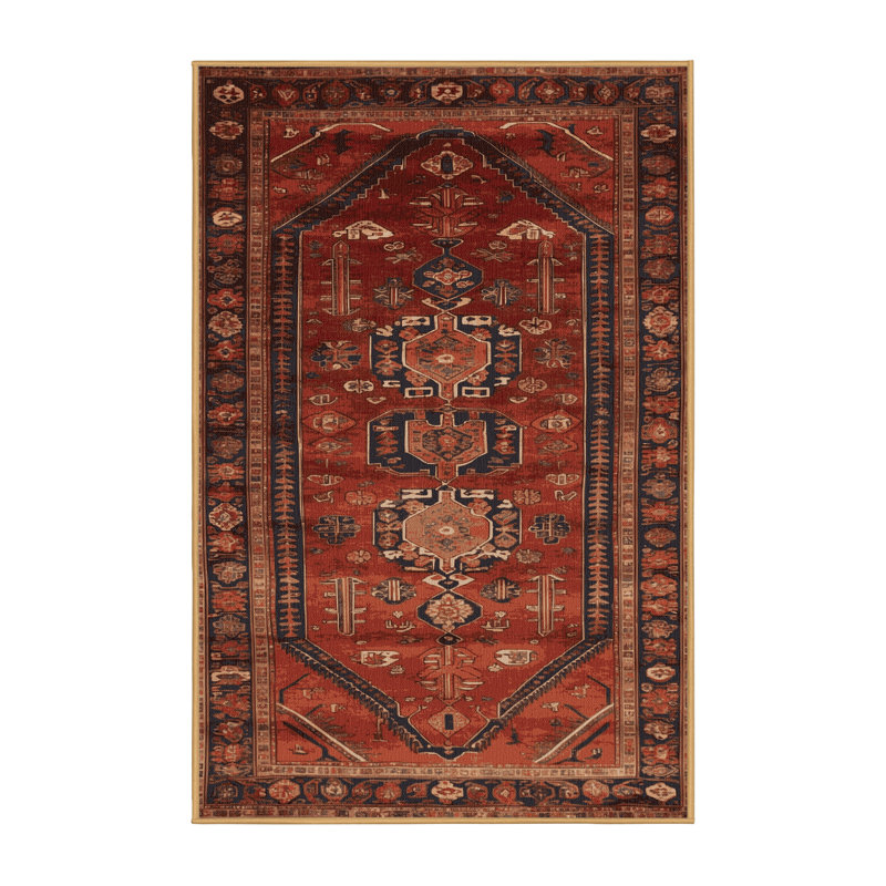 Tapis brun lavable à la machine, Rectangulaire 7 pi x 10 pi