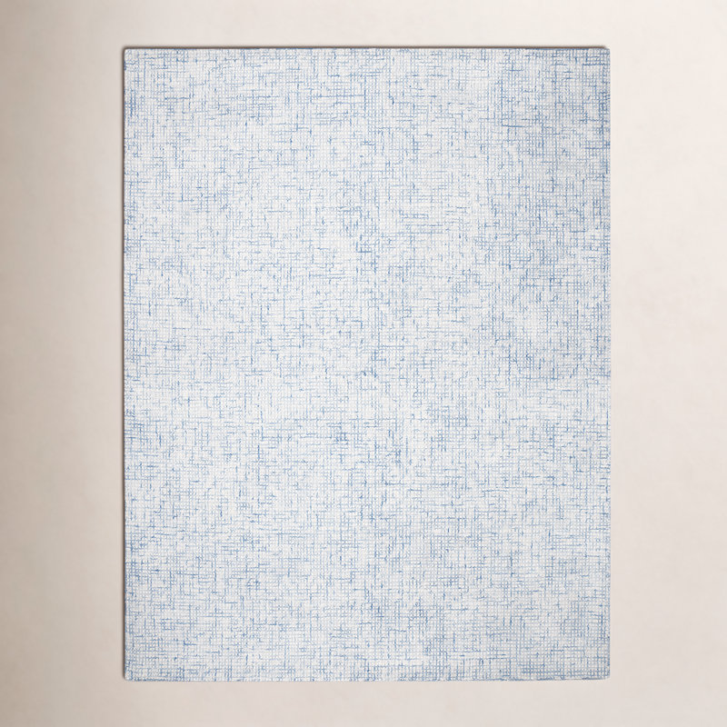 Rowe Handmade Ivory/Blue Rug, Rectangle 9' x 12'