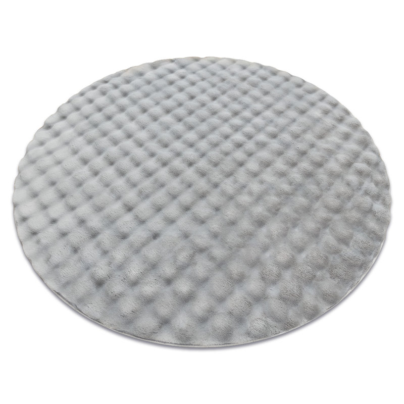 Hanford Solid Colour Area Rug, Silver, Round 200cm