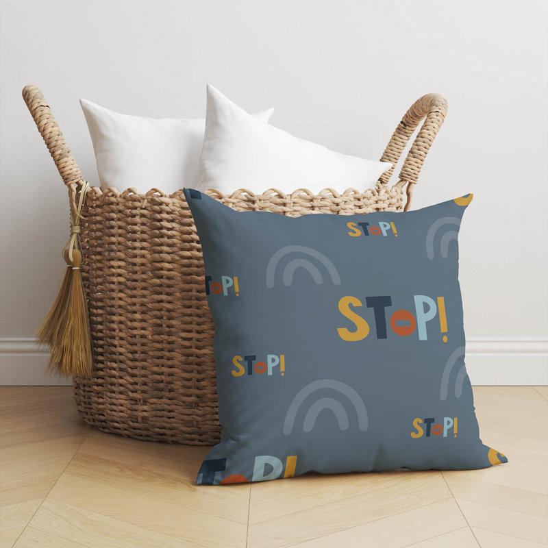 Coussin Stop, Bleu, H 20 po x l 20 po