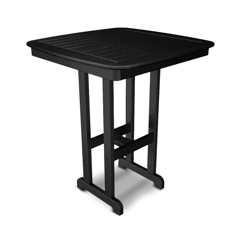 POLYWOOD Nautical Bar Table, Black, 42.5" W x 42.5" L x 42" H