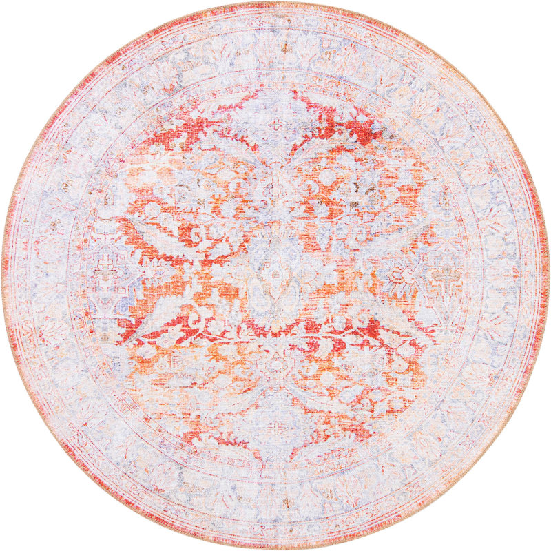 Mcclamma Chenille Oriental Indoor Rug, Round 3'6"