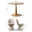 Ensemble de table de salle à manger pour 4 personnes avec table ronde et 4 chaises pivotantes rembourrées en tissu-133587511