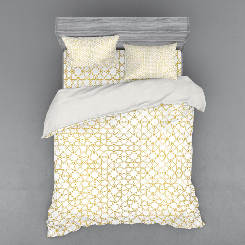 Modern & Contemporary Polyester Geometric Shapes Duvet Cover, Queen Duvet Cover + 3 Additional Pieces
