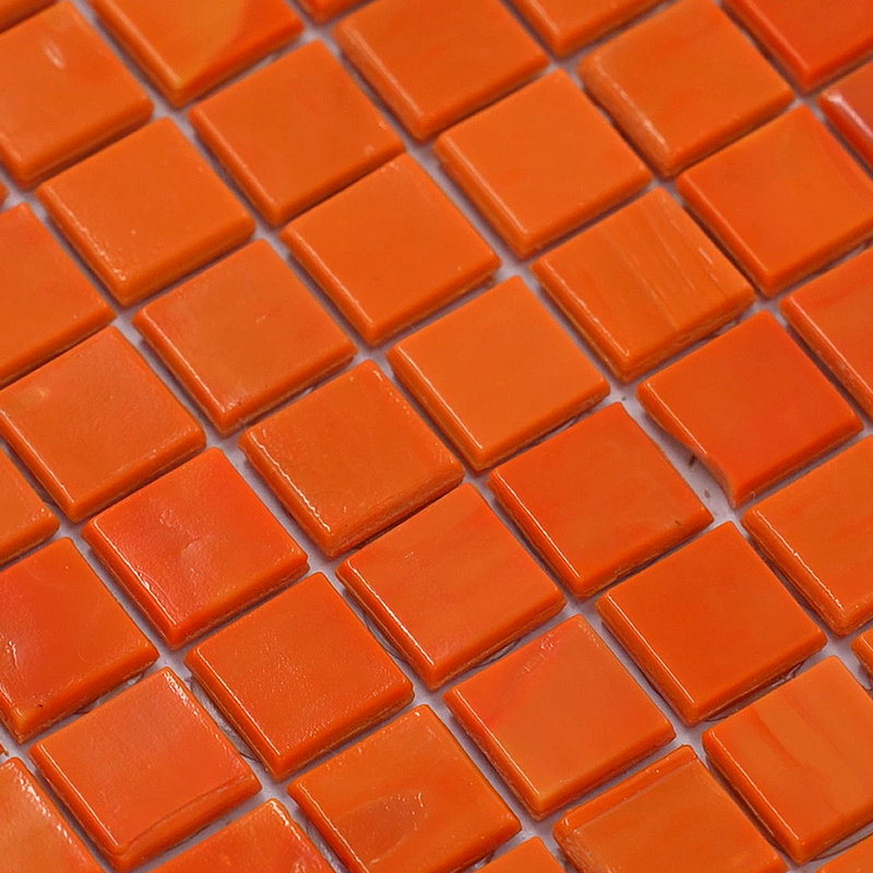 Skosh 0.6" x 0.6" Glass Grid Mosaic Wall & Floor Tile, Red/Orange