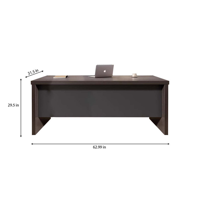 Bureau d'ordinateur moderne en bois synthétique, H 29,5 po x l 62,99 po x P 31,5 po