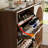 32 Pairs Shoe Storage Cabinet with 4 Flip Drawers, 47.2" Wide Freestanding Shoe Organizer with Fluted Panel for Foyer Hallway-1215672966