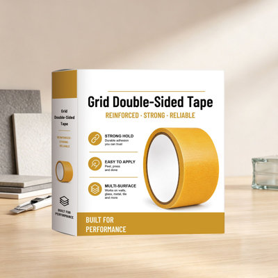 Grid double sided tape  Double-Sided Tape Heavy Duty Waterproof Mesh  Tape Tear- Hight Adhesion Removable No  For Curtains Carpets Crafts And Home Repairs