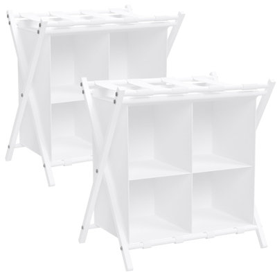 Porte-bagages avec rangement, porte-valise pliable pour chambre d'amis, capacité de poids de 120 lb, porte-valise peu encombrant pour chambre d'amis, chambre d'hôtel, paquet de 2 (gris)