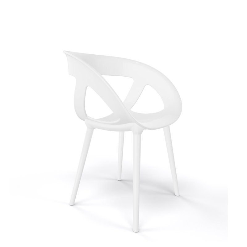 Fauteuil de salle à manger Moema, Blanc