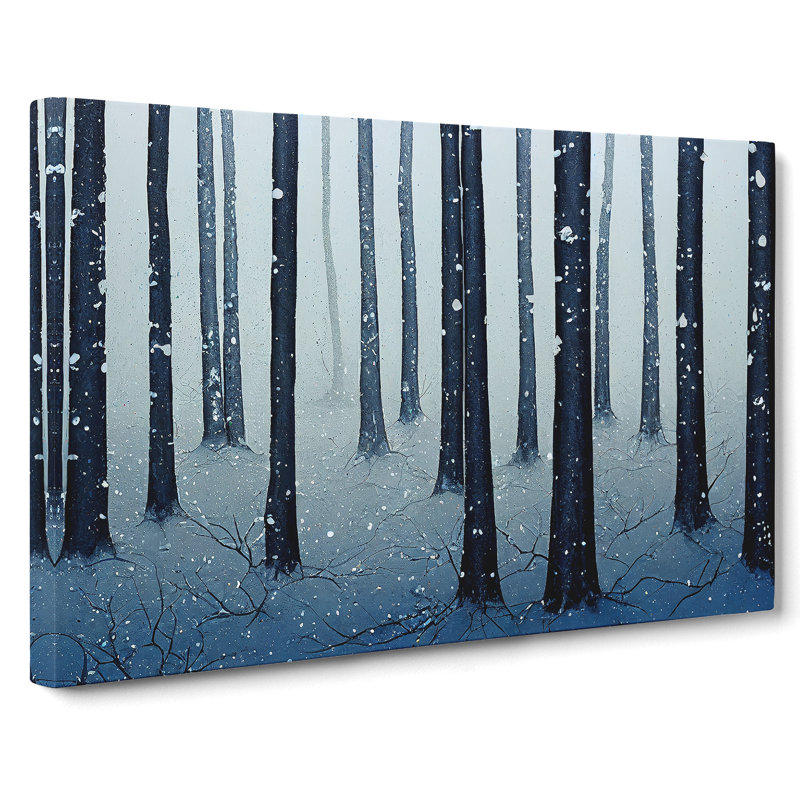 Painted Winter Forest Vol.4 - Wrapped Canvas, 40cm H x 60cm W x 3cm D