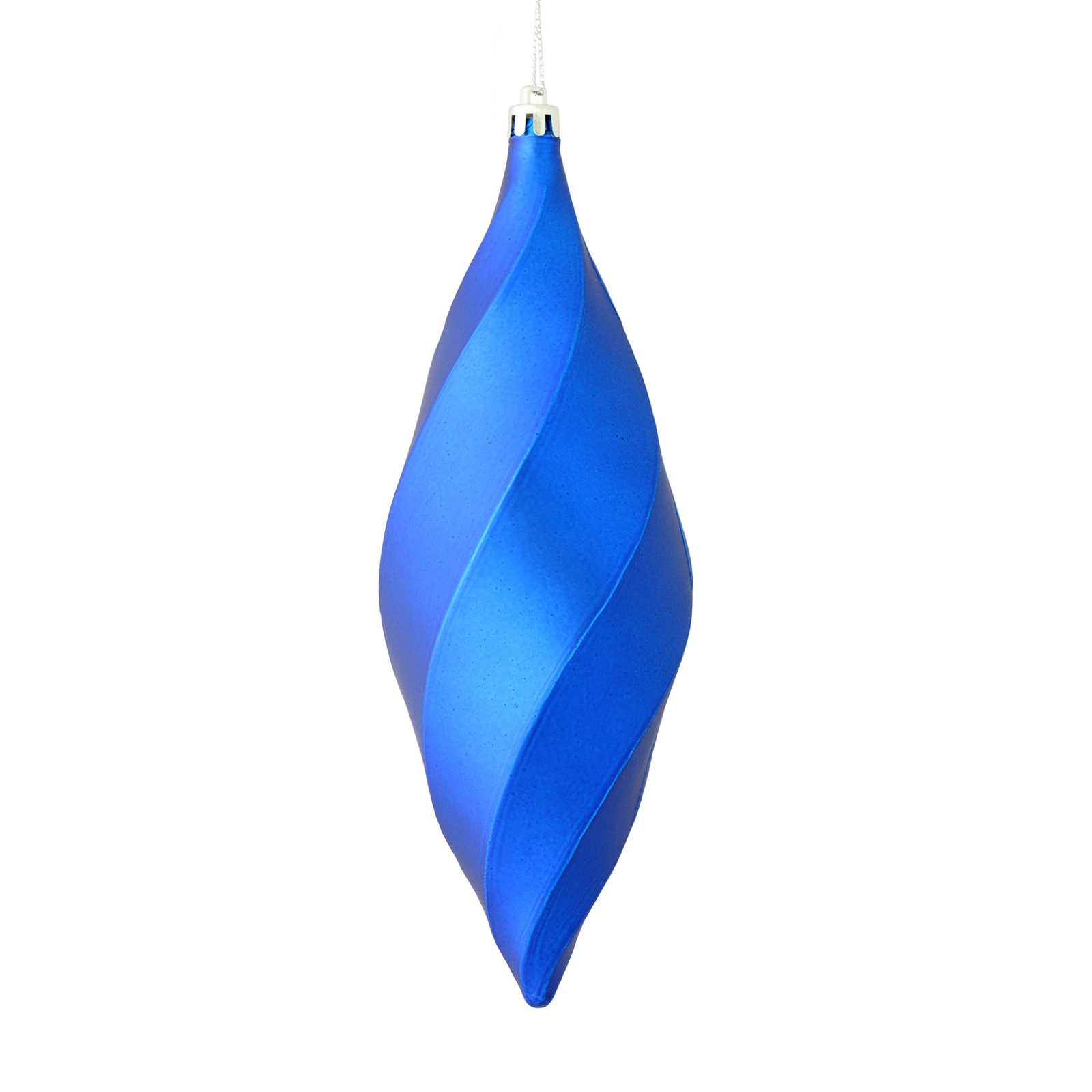 8" Swirl Finial Ornament, Matte Blue