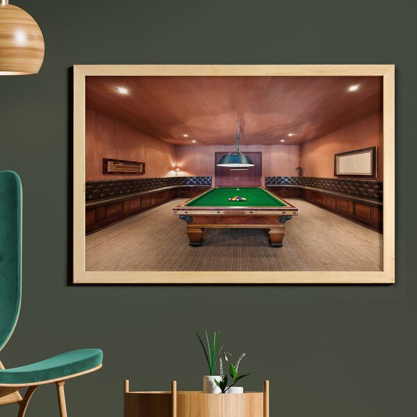 PERSONALIZED CHALKBOARD LOOK BILLIARDS POOL TABLE 8 BALL RULES POSTER -  FRAMED