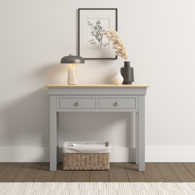 Adaleya 98cm Solid Wood Top Console Table