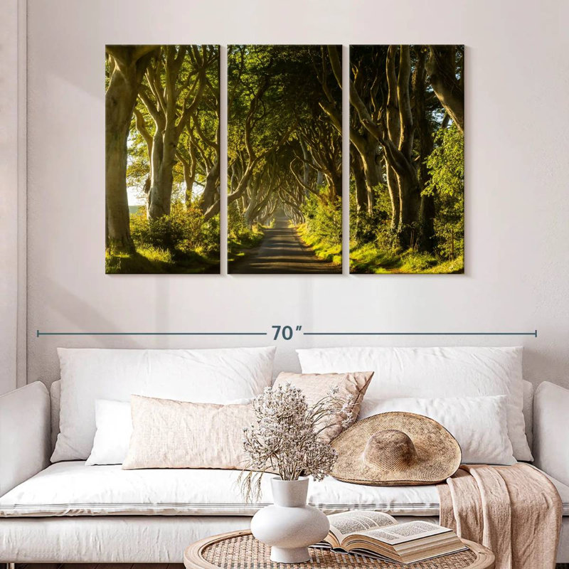 Harnek Sunlit Trees Path, 32" H x 50" W