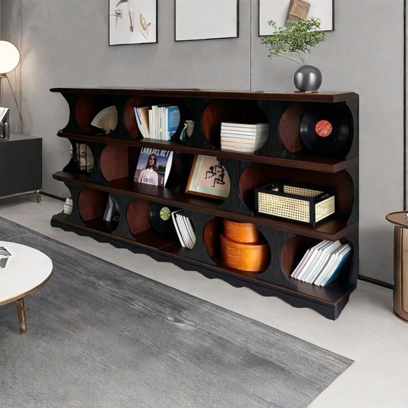 Armoire latérale rétro en bois massif